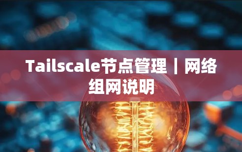 Tailscale节点管理｜网络组网说明