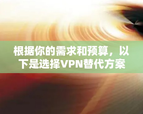 根据你的需求和预算，以下是选择VPN替代方案的指南