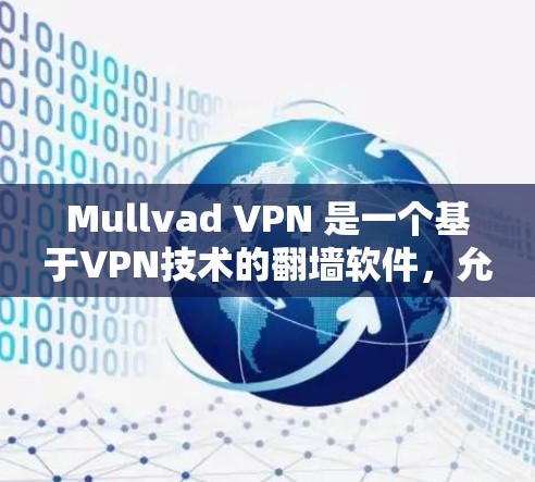 Mullvad VPN 是一个基于VPN技术的翻墙软件,允许用户访问互联网的同时进行网络翻墙,但并不是专门的VPN服务。如果你指的是一个专门用于隐私保护的VPN推荐,以下是几个推荐 Mullvad VPN 是一个基于VPN技术的翻墙软件,允许用户访问互联网的同时进行网络翻墙,但并不是专门的VPN服务。如果你指的是一个专门用于隐私保护的VPN推荐,以下是几个推荐