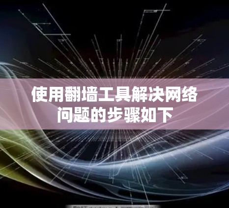 使用翻墙工具解决网络问题的步骤如下
