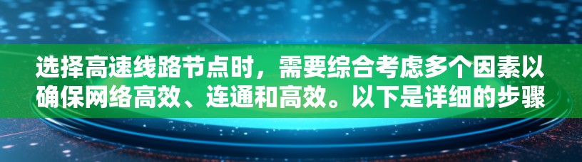 选择高速线路节点时，需要综合考虑多个因素以确保网络高效、连通和高效。以下是详细的步骤和建议
