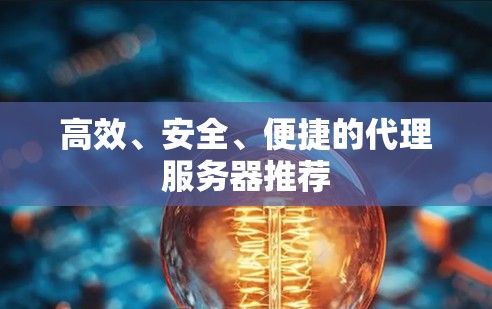 高效、安全、便捷的代理服务器推荐