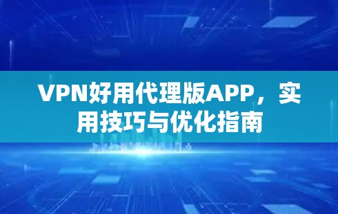 VPN好用代理版APP，实用技巧与优化指南