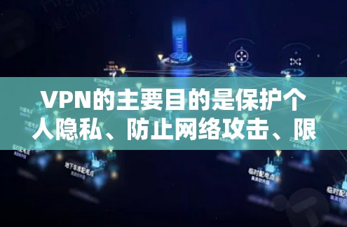 VPN的主要目的是保护个人隐私、防止网络攻击、限制网络流量以及提供更安全的网络环境。以下是一些常见的VPN推荐，帮助您选择适合自己的VPN服务