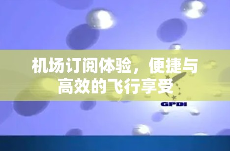 机场订阅体验，便捷与高效的飞行享受