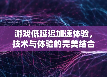 游戏低延迟加速体验，技术与体验的完美结合