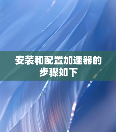 安装和配置加速器的步骤如下