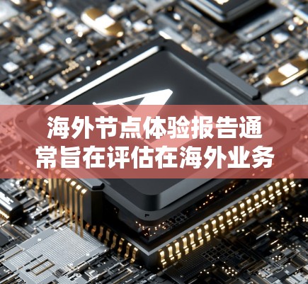 海外节点体验报告通常旨在评估在海外业务中使用节点（如物流公司将产品或货物从国内运输到海外）后的体验、影响以及优化措施。以下是一个可能的报告框架，供参考